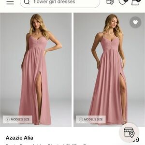 Azazie Alia Maxi Dress in Blush Pink